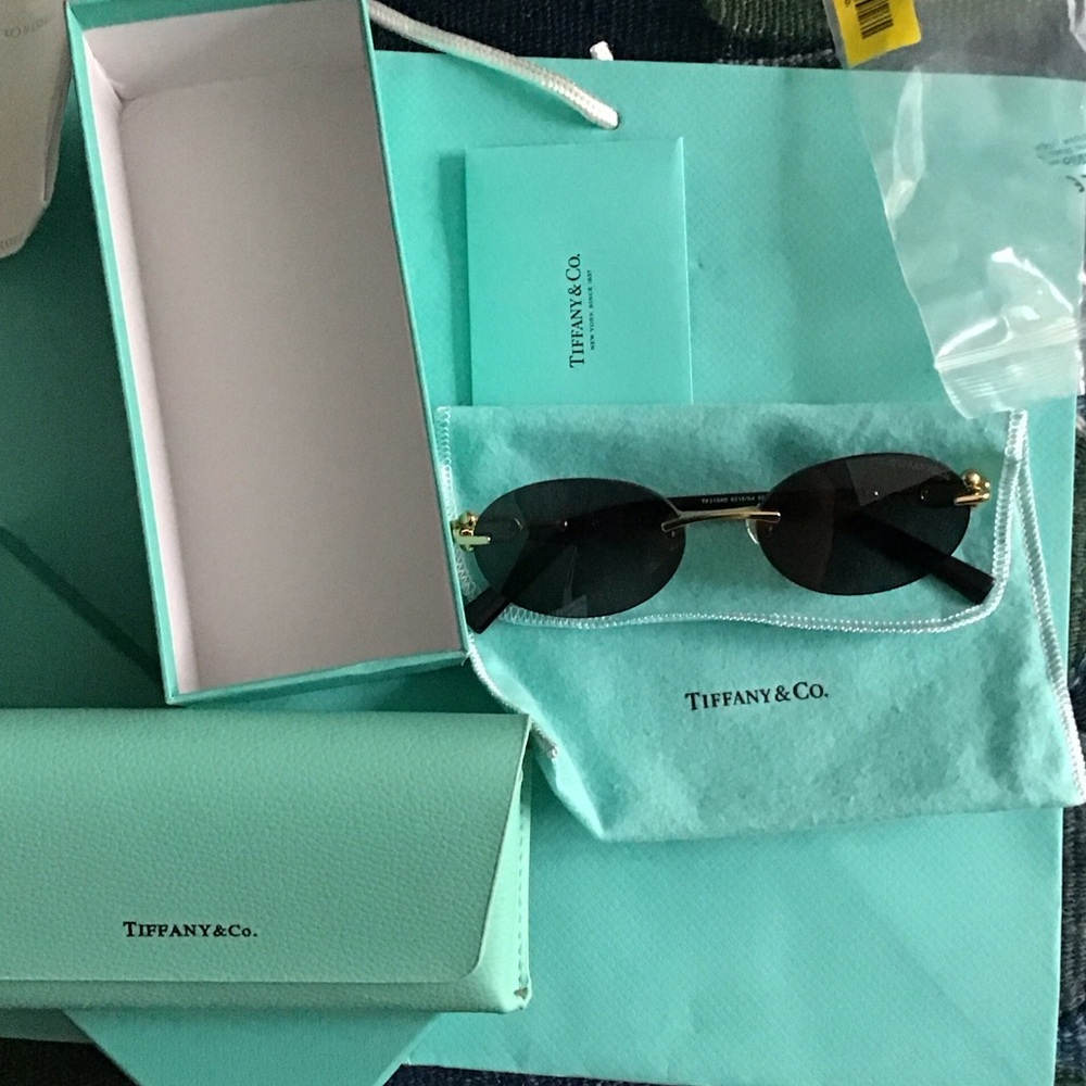 Tiffany & Co. Black Sunglasses with Gold Accents